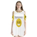 Money Eyes Emoji Shoulder Cutout Velvet  One Piece