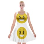 Money Eyes Emoji Velvet Skater Dress