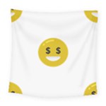 Money Eyes Emoji Square Tapestry (Large)