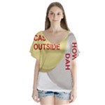 cash me outside howbow dah V-Neck Flutter Sleeve Top