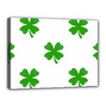 St Patrick Clover Shamrock Emoji Canvas 16  x 12  (Stretched)