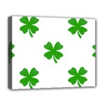 St Patrick Clover Shamrock Emoji Deluxe Canvas 20  x 16  (Stretched)