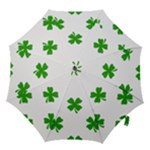 St Patrick Clover Shamrock Emoji Hook Handle Umbrella (Medium)