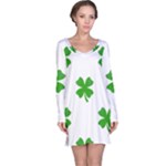 St Patrick Clover Shamrock Emoji Long Sleeve Nightdress