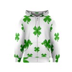 St Patrick Clover Shamrock Emoji Kids  Zipper Hoodie