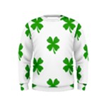 St Patrick Clover Shamrock Emoji Kids  Sweatshirt