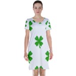 St Patrick Clover Shamrock Emoji Short Sleeve Nightdress