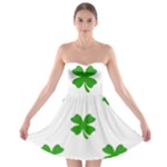 St Patrick Clover Shamrock Emoji Strapless Bra Top Dress