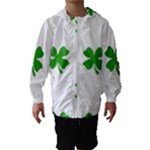 St Patrick Clover Shamrock Emoji Hooded Wind Breaker (Kids)