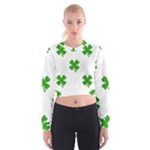 St Patrick Clover Shamrock Emoji Women s Cropped Sweatshirt