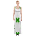 St Patrick Clover Shamrock Emoji Maxi Thigh Split Dress