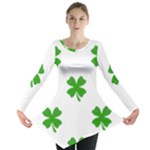 St Patrick Clover Shamrock Emoji Long Sleeve Tunic 