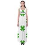 St Patrick Clover Shamrock Emoji Empire Waist Maxi Dress