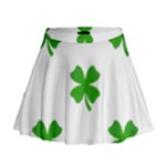 St Patrick Clover Shamrock Emoji Mini Flare Skirt