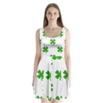 St Patrick Clover Shamrock Emoji Split Back Mini Dress 