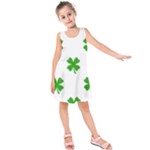 St Patrick Clover Shamrock Emoji Kids  Sleeveless Dress