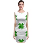 St Patrick Clover Shamrock Emoji Sleeveless Velvet Midi Dress