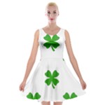 St Patrick Clover Shamrock Emoji Velvet Skater Dress