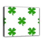 St Patrick Clover Shamrock Emoji Canvas 14  x 11  (Stretched)