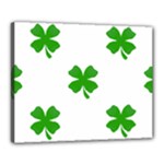 St Patrick Clover Shamrock Emoji Canvas 20  x 16  (Stretched)