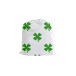 St Patrick Clover Shamrock Emoji Drawstring Pouch (Small)