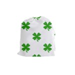 St Patrick Clover Shamrock Emoji Drawstring Pouch (Medium)