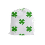 St Patrick Clover Shamrock Emoji Drawstring Pouch (Large)