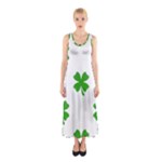 St Patrick Clover Shamrock Emoji Sleeveless Maxi Dress