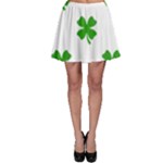 St Patrick Clover Shamrock Emoji Skater Skirt