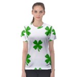 St Patrick Clover Shamrock Emoji Women s Sport Mesh Tee