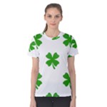 St Patrick Clover Shamrock Emoji Women s Cotton Tee