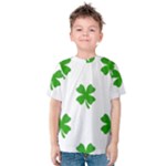 St Patrick Clover Shamrock Emoji Kids  Cotton Tee