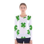 St Patrick Clover Shamrock Emoji Women s Long Sleeve Tee