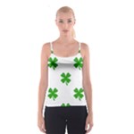 St Patrick Clover Shamrock Emoji Spaghetti Strap Top