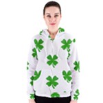 St Patrick Clover Shamrock Emoji Women s Zipper Hoodie