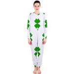 St Patrick Clover Shamrock Emoji OnePiece Jumpsuit (Ladies)