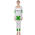 St Patrick Clover Shamrock Emoji Long Sleeve Catsuit