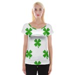 St Patrick Clover Shamrock Emoji Women s Cap Sleeve Top