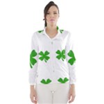 St Patrick Clover Shamrock Emoji Wind Breaker (Women)