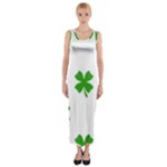 St Patrick Clover Shamrock Emoji Fitted Maxi Dress