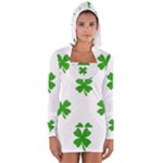 St Patrick Clover Shamrock Emoji Women s Long Sleeve Hooded T-shirt