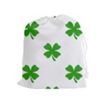 St Patrick Clover Shamrock Emoji Drawstring Pouch (XL)