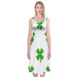 St Patrick Clover Shamrock Emoji Midi Sleeveless Dress