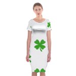 St Patrick Clover Shamrock Emoji Classic Short Sleeve Midi Dress