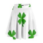 St Patrick Clover Shamrock Emoji High Waist Skirt