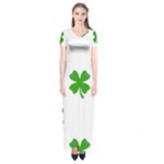 St Patrick Clover Shamrock Emoji Short Sleeve Maxi Dress