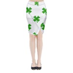 St Patrick Clover Shamrock Emoji Midi Wrap Pencil Skirt