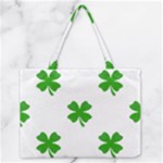 St Patrick Clover Shamrock Emoji Medium Zipper Tote Bag