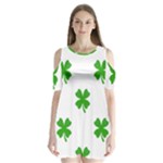 St Patrick Clover Shamrock Emoji Shoulder Cutout Velvet  One Piece