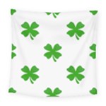 St Patrick Clover Shamrock Emoji Square Tapestry (Large)